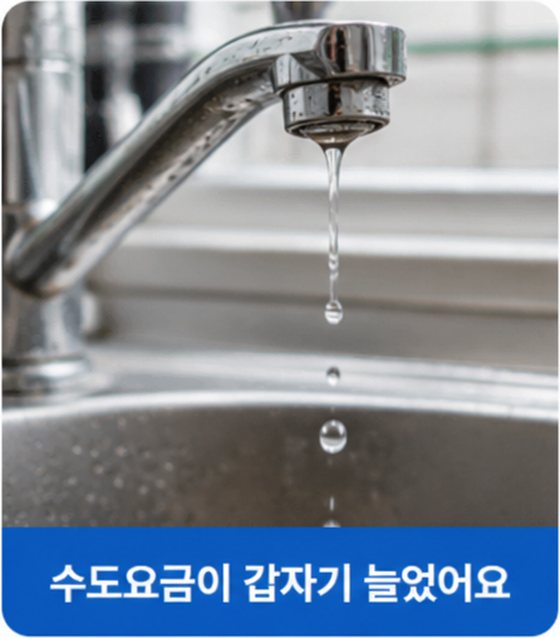 물이 새고 있는 수도꼭지